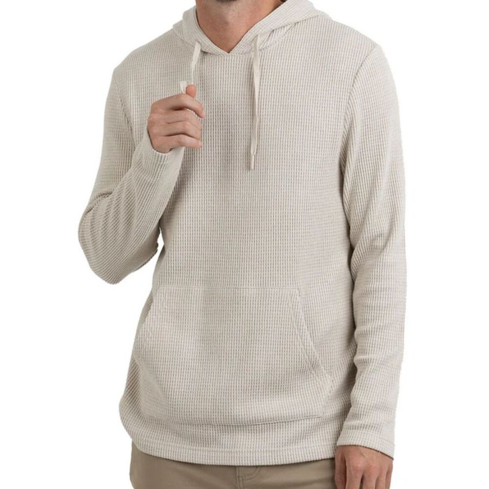 RF CABIN-LONG SLEEVE HOODED WAFFLE HENLEY W/ KANGAROO PKT medium